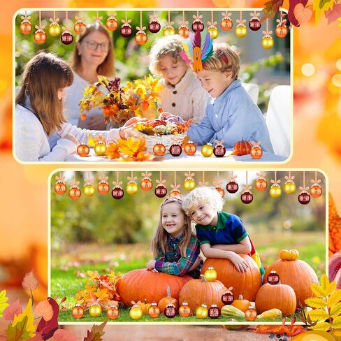 24 Pcs Thanksgiving Ball Ornaments for Tree 2.36 Inch Fall Plastic Hanging Ornaments Orange Ball Ornaments Thanksgiving Hanging Decorations for Fall Autumn Home Harvest Decor (Yellow,Orange,Wine Red) in Kuwait