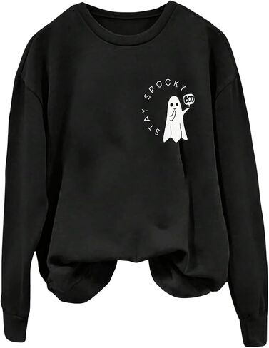 GORGLITTER Women's Letter Cartoon Print Y2K Sweatshirt Crewneck Long Sleeve Pullover Tops in Saudi Arabia