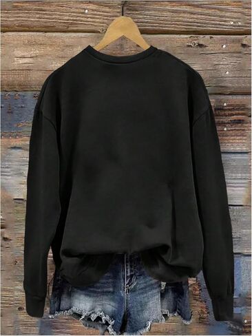 GORGLITTER Women's Letter Cartoon Print Y2K Sweatshirt Crewneck Long Sleeve Pullover Tops in Saudi Arabia