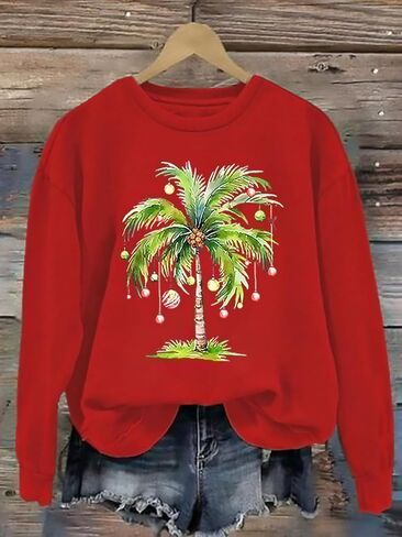 Christmas Sweatshirts for Women Cute Christmas Tree Graphic Sweatshirt Merry Christmas Shirts Xmas Holiday Pullover Tops in Kuwait