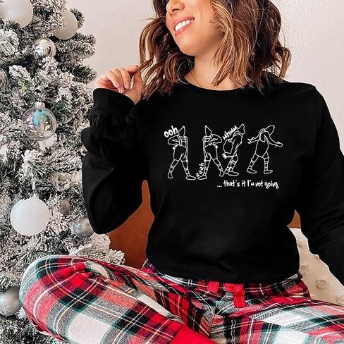 Christmas Sweatshirts for Women Cute Christmas Tree Graphic Sweatshirt Merry Christmas Shirts Xmas Holiday Pullover Tops in Kuwait