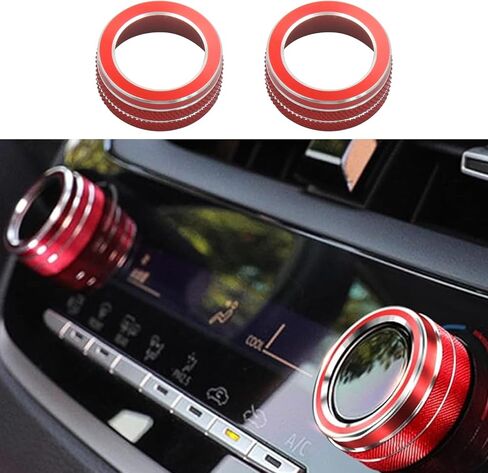 for Toyota Corolla Seden/Hybrid/Hatchback/Cross 2022 2023 2024 2025 Air Conditioner, Mirror Knob Cover, Start Button Trim Ring(red) in Saudi Arabia