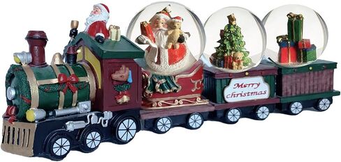 S/4 Christmas Snow Globe, Train and Santa Claus and Snowman Snowglobes Figurines, Snow Globes，Santa Snow Globe, Christmas Snow Globes, Christmas Decor in Saudi Arabia