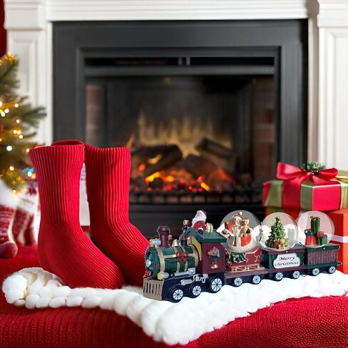 S/4 Christmas Snow Globe, Train and Santa Claus and Snowman Snowglobes Figurines, Snow Globes，Santa Snow Globe, Christmas Snow Globes, Christmas Decor in Saudi Arabia