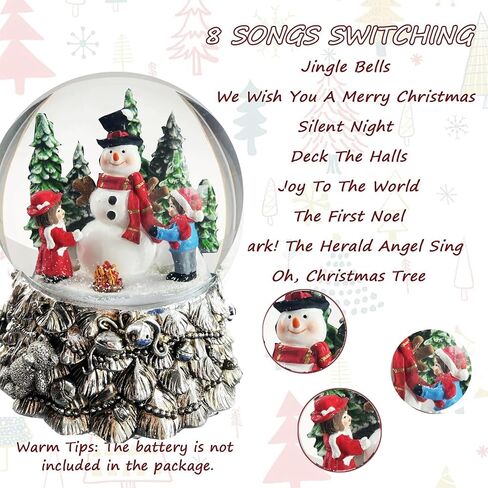 S/4 Christmas Snow Globe, Train and Santa Claus and Snowman Snowglobes Figurines, Snow Globes，Santa Snow Globe, Christmas Snow Globes, Christmas Decor in Saudi Arabia