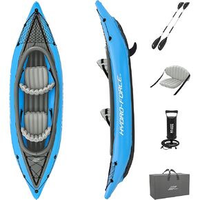 Bestway Hydro Force Inflatable Kayak Set | Includes Seat, Paddle, Hand Pump, Storage Carry Bag | Great for Adults, Kids and Families in Kuwait