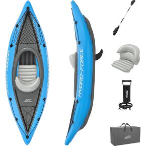 Bestway Hydro Force Inflatable Kayak Set | Includes Seat, Paddle, Hand Pump, Storage Carry Bag | Great for Adults, Kids and Families