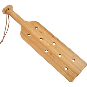 Bamboo Wood Paddle, 13.3 Inch Wooden Paddle with Airflow Holes