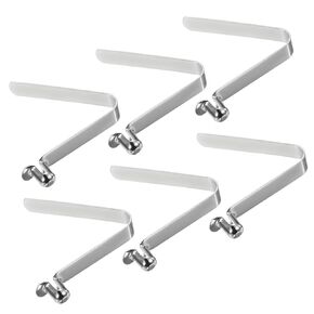 PATIKIL 6.4x5mm Kayak Paddle Snaps, 6 Pack Tent Pole Clips Steel V Shaped Single Pin Push Button Spring Clips Lock Tube Pole Clips for Camping Kayaking
