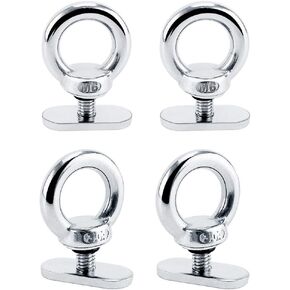 4 Pack 316 SS Track Mount Tie Down Eyelet, Hold Bungee Cord or Ropes Up to 0.6"