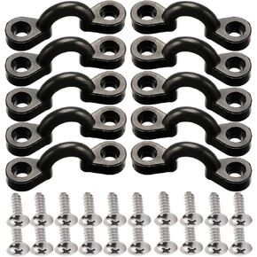 Borogo Kayak Pad Eye Kit, 10PCS Nylon Bungee Deck Loops Tie Down Pad Eye with 20 Screws for Boat Kayak Deck Rigging Kit