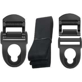 Kayak Seat Repair Kit - Seat Clips, Hooks, and Nylon Webbing. Suitable for Lifetime Emotion Pack (2 Sets in Black)