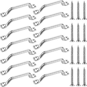 20 Pcs Bimini Top Strap Footman Loop Pad Eye 316 Stainless Steel Footman's Loop with 40 Pcs Flat Head Tapping Screws Footman Loop for Kayak, Boat, Hanging Shade Sails, Canoe Rigging