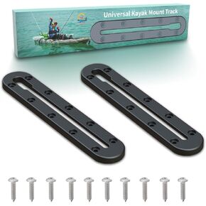 Huntury Kayak Track, Kayak Low Profile Track, Kayak Rail, Kayak Accessories Mount Track, Kayak Gear Track for Fishing Rod Holder, Fish Fider, Cup Holder, Gopro, Pack of 2