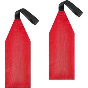 Frienda 2 Pieces Safety Travel Flag for Kayak Canoe Red Warning Flag with Webbing for Kayak SUP Towing Canoes Truck Safety Accessories Kit
