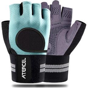 ATERCEL Weight Lifting Gloves Breathable Workout Gloves with Wrist Support for Gym, Exercise, Pull ups, Super Lightweight for Mens and Women, Full Palm Protection
