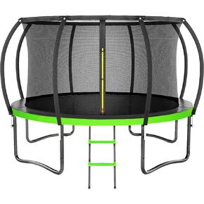 12FT 14FT Trampoline, Outdoor Trampolines for Kids and Adults, Recreational Trampoline with Enclosure Net & Ladder, Round Trampoline ASTM Approved, 400/450LBS Weight Capacity