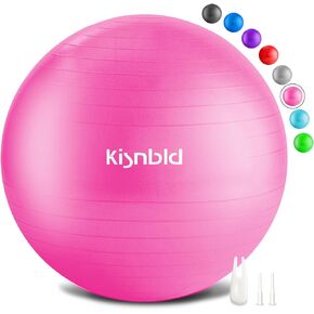 Exercise Ball, Extra Thick Yoga Ball for Workout Pregnancy Stability, 4 Sizes Anti-Burst Balance Ball with Foot Pump - Heavy Duty Fitness Ball Chair for Office, Home & Gym
