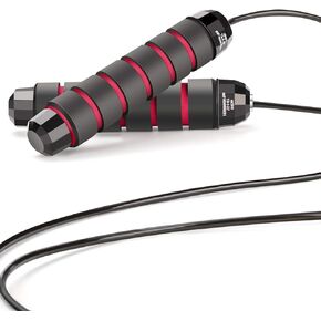 Skipping Rope with Ball Bearings Rapid Speed Adjustable Jump Rope Cable and 6" Memory Foam Handles Ideal for Aerobic Exercise Like Speed Training, Extreme Jumping, Endurance Training and Gym