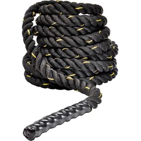 Signature Fitness Battle Rope 1.5Inch 2 Inch Diameter Poly Dacron 30 FT, 40 FT, 50 FT Length, Heavy Ropes for Home Gym and Workout