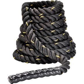 Signature Fitness Battle Rope 1.5Inch 2 Inch Diameter Poly Dacron 30 FT, 40 FT, 50 FT Length, Heavy Ropes for Home Gym and Workout