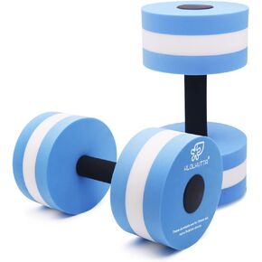 KLOLKUTTA Aquatic Dumbells, 2PCS Water Aerobic Exercise Foam Dumbbell Pool Resistance,Water Aqua Fitness Barbells Hand Bar Exercises Equipment for Weight Loss
