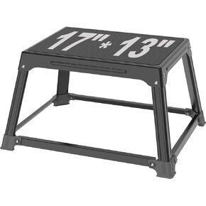 GanFindX Metal Plyometric Jumping Box 12 Inch with 17 * 13 Inch Surface Steel Plyo Box Home Gym Jump Trainer for Fitness Exercise Agility Stamina Conditioning Strength Training