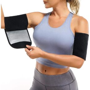 Wonderience Arm Trimmers for Women Pair Sauna Sweat Arm Shaper Bands Adjustable Arm Trainer Toner Sleeves for Sports Workout