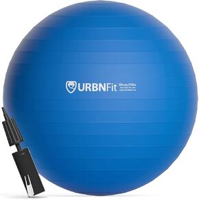 URBNFit Exercise Ball - Yoga Ball in Multiple Sizes for Workout, Pregnancy, Stability - Anti-Burst Swiss Balance Ball w/Quick Pump - Fitness Ball Chair for Office, Home, Gym