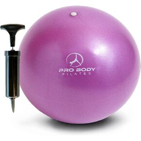 ProBody Pilates Ball Small Exercise Ball w/Pump, 9 Inch Bender Ball, Mini Soft Yoga Ball, Workout Ball for Stability, Barre, Fitness, Ab, Core, Physio and Physical Therapy Ball at Home Gym & Office