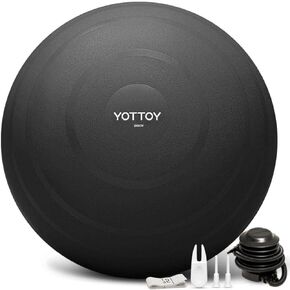 YOTTOY Anti-Burst Exercise Ball for Working Out, Yoga Ball for Pregnancy,Extra Thick Workout Ball for Physical Therapy,Stability Ball for Ball Chair Fitness with Pump