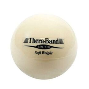 THERABAND Soft Weight, 4.5" Diameter, Weighted Balls for Baseball, Weighted Balls for Softball, Hand Held Ball Shaped Isotonic, Shoulder Strength, Rotator Cuff & Throwing Trainer, Red, 3.3LB