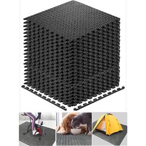 Walsai Exercise Mats Puzzle Foam Mats Gym Flooring Mat Cover 20 SQ.FT Interlocking Foam Mats with EVA Foam Floor Tiles for Home Gym Equipment Workouts Black