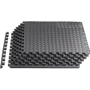 Yes4All 24SQFT-120SQFT Puzzle Exercise Mat for Home Gym, EVA Interlocking Foam Floor Tiles with Border for Workout Equipment