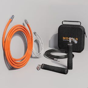 Mogold Weighted Jump Ropes Easy in Interchangeable-Adjustable Weights 360 Degree Spin - Length Adjustable,Ergonomics Grip Skipping Rope for Fitness Weight Loss & More