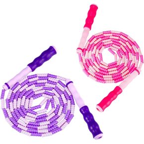 Zocy 2 Pack Jump Rope for Fitness Exercise Equipment, Tangle-Free Rope Skipping with Soft Beaded Segment, Premium Adjustable Jumping Rope for kids, women, men