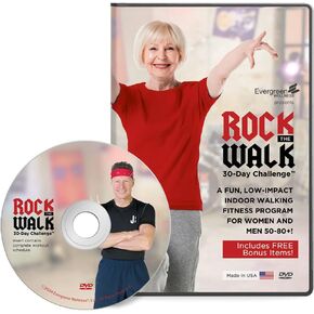 Walking Fitness DVD for Seniors 50-80+, Rock the Walk 30-Day Challenge - Combine Other Exercise Moves While Walking in Place – Full Body Workout Improves Energy, Strength, Flexibility, and Balance