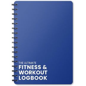 Ultimate Fitness Journal & Gym Workout Log Book with Plastic Covers [A5 Size - 6 x 8 Inches] Track 100 Workouts - Exercise, Weightlifting & Training Diary for Men & Women (Black)