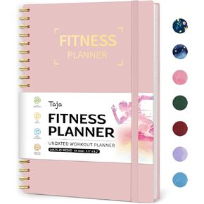 Fitness Workout Journal for Women & Men, A5(5.5" x 8.2") Workout Log Book Planner for Tracking, Progress, and Achieving Your Wellness Goals-Pink