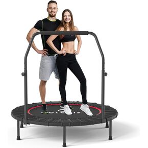 CLORIS Mini Trampoline for Adults Kids, Cardio Exercise Trampoline, Thick Steel Spring Fitness Workout Rebounder Trampoline Indoor Outdoor 5 Height Adjust Load 500lbs