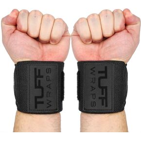 أغطية معصم TuffWraps مقاس 16 بوصة: بدون حلقات إبهام، أغطية معصم رياضية عالية الجودة لرفع الأثقال، وضغط المقعد، ورفع الأثقال، والتدريب المتقاطع - جرب نظام شد حلقة الحزام in Kuwait