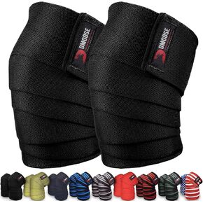 DMoose Fitness Knee Wraps for Lifting - 78" Length Heavy Duty Gym Knee Sleeves Pair - Avoid Knee Injury - Provides Joint Stability