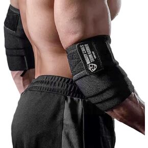 TAVIEW Elbow Wraps for Weightlifting (1 Pair), 47" Elastic Elbow Support & Compression Powerlifting, Fitness, Cross Training & Gym Workout - Elbow Straps for Weight Lifting