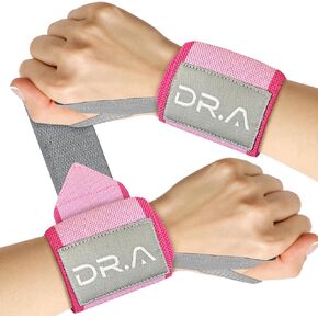 Doctor-Developed Gym Wrist Wraps, Lifting Wrist Straps for Weightlifting & Workout, Gym Straps With Thumb Loops, Weight Lifting Wrist Wraps for Wrist Support, Gym Wrist Wraps for Men & Women (Pink)