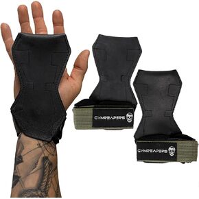 Gymreapers Weight Lifting Grips (Pair) for Heavy Powerlifting, Deadlifts, Rows, Pull Ups, with Neoprene Padded Wrist Wraps Support and Strong Rubber Gloves or Straps for Bodybuilding