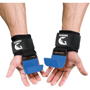 DMoose Fitness Weight Lifting Hooks (Pair), Hand Grip Support Wrist Straps for Men and Women, 8 mm Thick Padded Neoprene, Deadlift, Powerlifting, Pull up bar, Liftups, Shrugs