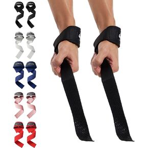 HiRui Premium Cotton Lifting Wrist Straps for Weightlifting, 25" Deadlift Straps with Upgraded Neoprene Padding & Anti-Skid Silicone, Maximum Hand Grip Support for Strength Training