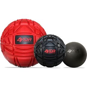 مجموعة كرات التدليك 4KOR - كرة نقطة الزناد - تخفيف العضلات لآلام الظهر والرقبة والكتف والقدم - كرات تدليك اللياقة البدنية - العلاج الطبيعي لإطلاق الأنسجة العميقة الليفية العضلية - أدوات الكرة الدوارة in Kuwait