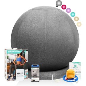 ProBalanceΩ Ball Chair, Yoga Ball Chair Exercise Ball Chair with Slipcover and Base for Home Office Desk, Birthing & Pregnancy, Stability Ball & Balance Ball Seat to Relieve Back Pain, Multiple color size