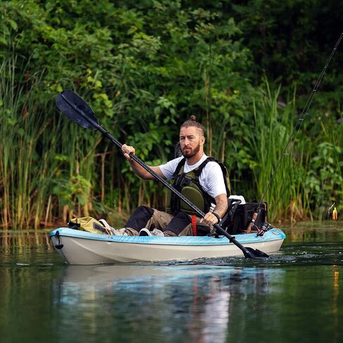 Pelican Poseidon Angler Kayak Paddle - 250cm (98.5 in.) and 240cm (94.5 in) - Anti-Slip Coating Aluminum Shaft & Fiberglass Reinforced Polypropylene Blades - 0/65° Blade Angle in Saudi Arabia